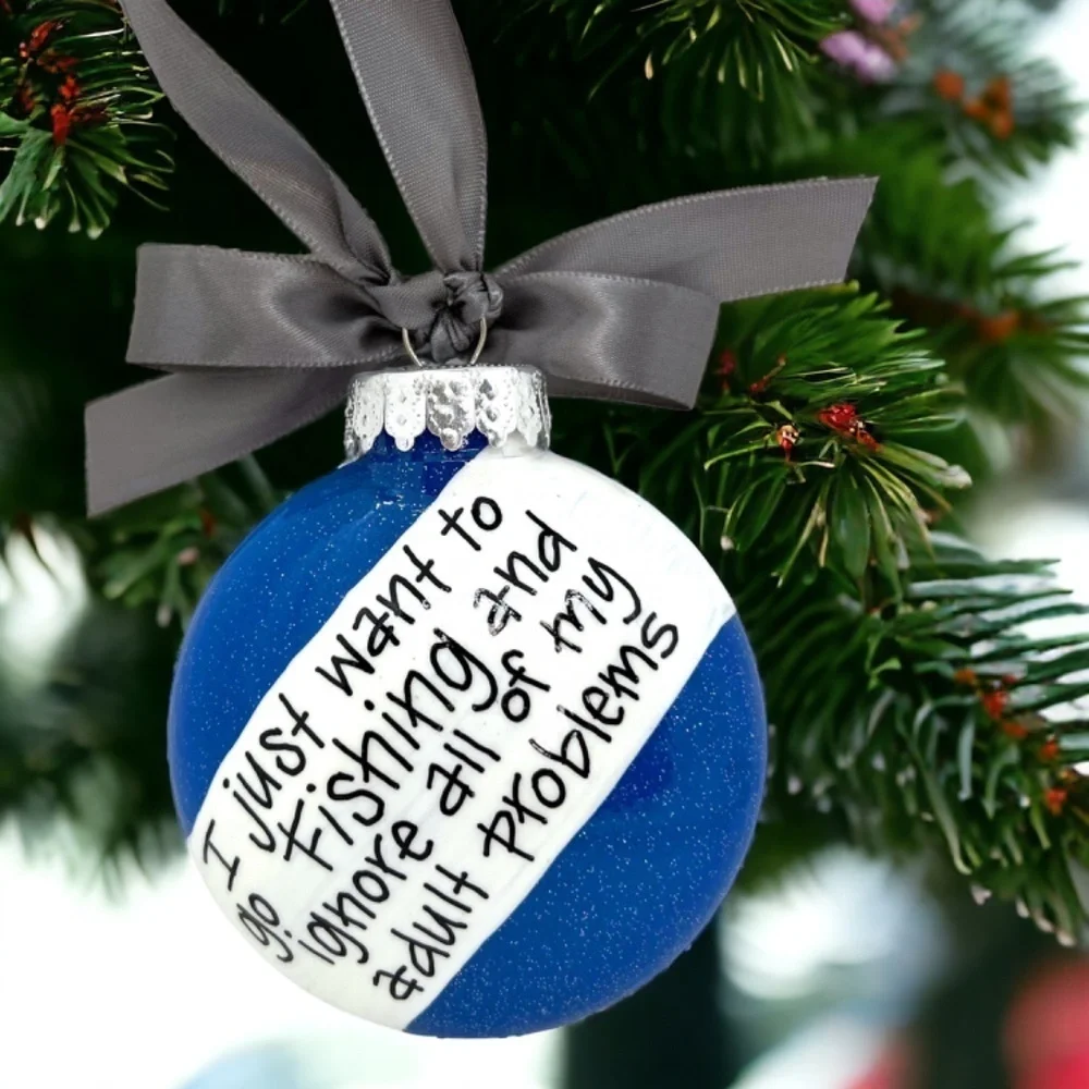 Fisherman Christmas Ornament, Personalized Holiday Gift for Fishing Enthusiasts